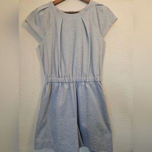 Elevenses Anthropologie Romper Womens Size Medium Tan Black Stripe Dressy Casual